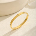 Gold plated 18k clover shaped titanium steel casual elegant bangle