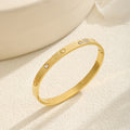 Gold plated 18k heart shape titanium steel bangle